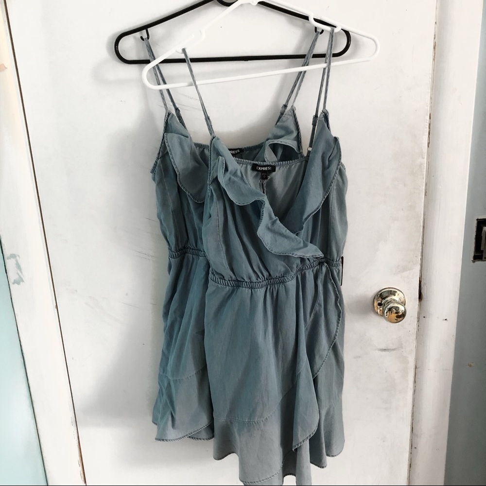 faux-denim wash sundresses from express
